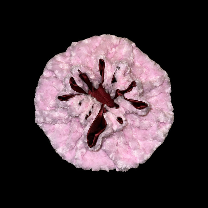 Baby Pink Fluffy Bonnet (Carriage Red)